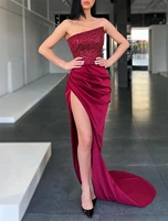 2023 new ladies sleeveless backless sequin prom dress side slit sweeping trailing multicolor optional customized formal dress