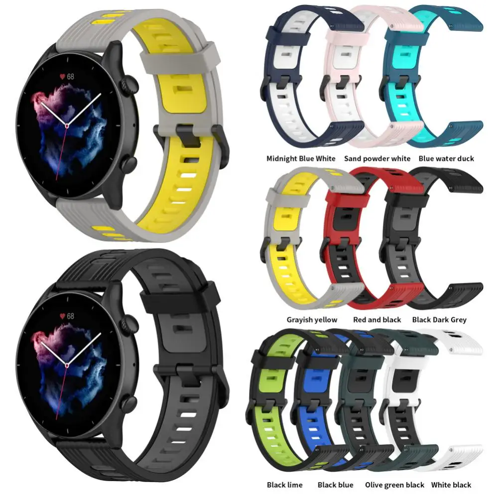 

Watch Accessories Watchband Soft For Amazfit Gtr4/gts4/gtr3 Sports Wrist Strap 22mm Curved Strap Smartwatch Bracelet Band Strap