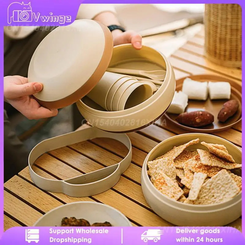 

High Capacity Picnic Set Comfortable Grip Mellow Camping Does Not Occupy Land Practicality Smooth Tableware Dishes Outdoor