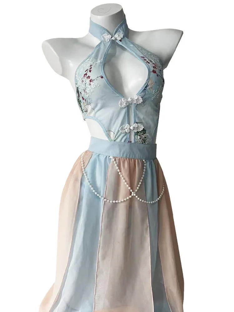 Сексуальный перспективный древний костюм платье ханьфу винтажное колье с