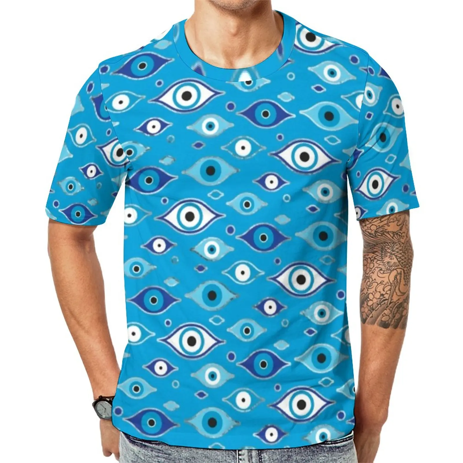 

Футболка с изображением сглаза, популярные футболки с коротким рукавом, Графические Топы, лидер продаж, Летние веселые женские футболки