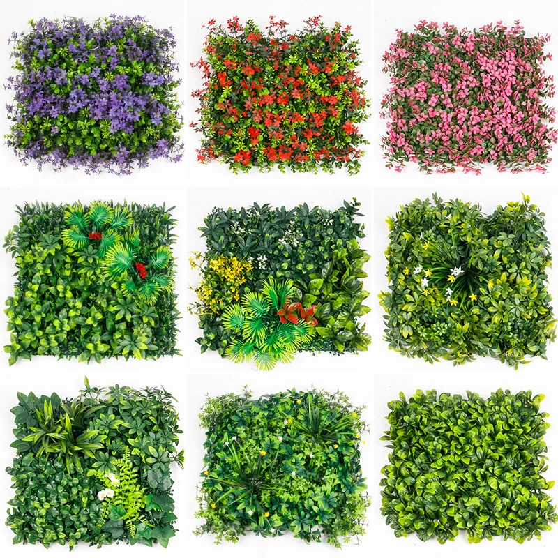 

50x50CM Artificial Grass Wall Plant Lawn Background Wall Anti Ultraviolet Hanging Lawn Panel Plant Wallboard