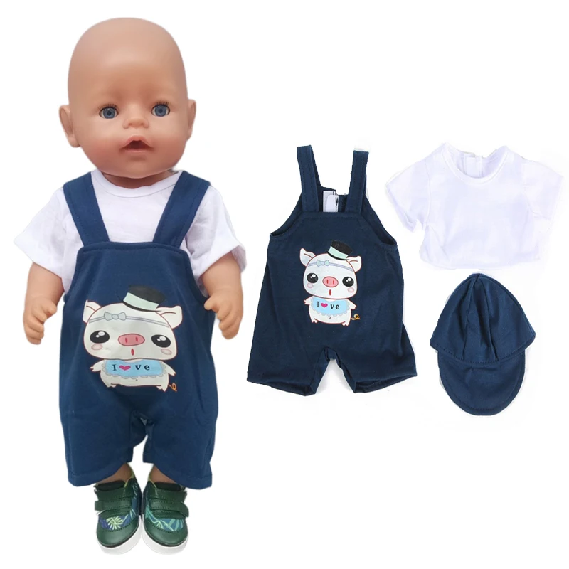 

43 см детская кукла милый розовый кролик животных комплект одежды для 18 дюймов Комбинезоны для кукол костюм