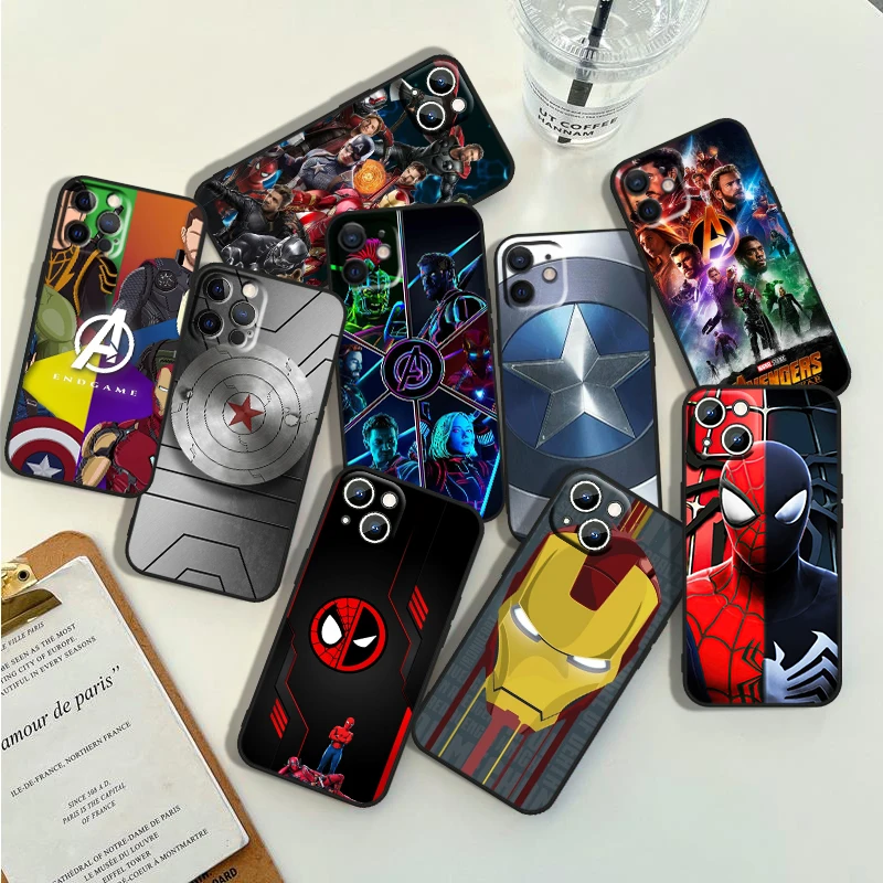 

avengers heroes cool Phone Case For Apple iPhone 14 13 12 11 Pro Max Mini XS Max X XR 7 8 Plus 5S Silicone Black Shell Fundas