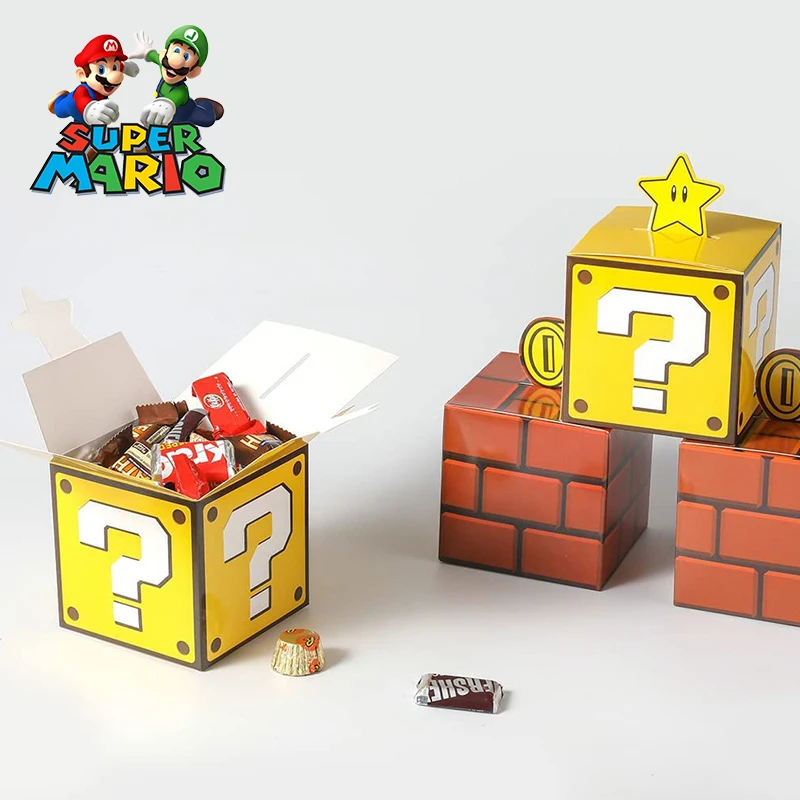 Es Toys Cartoon Question Blocks Box Children's Anime Figures Birthday Party Decoration Goody Bag