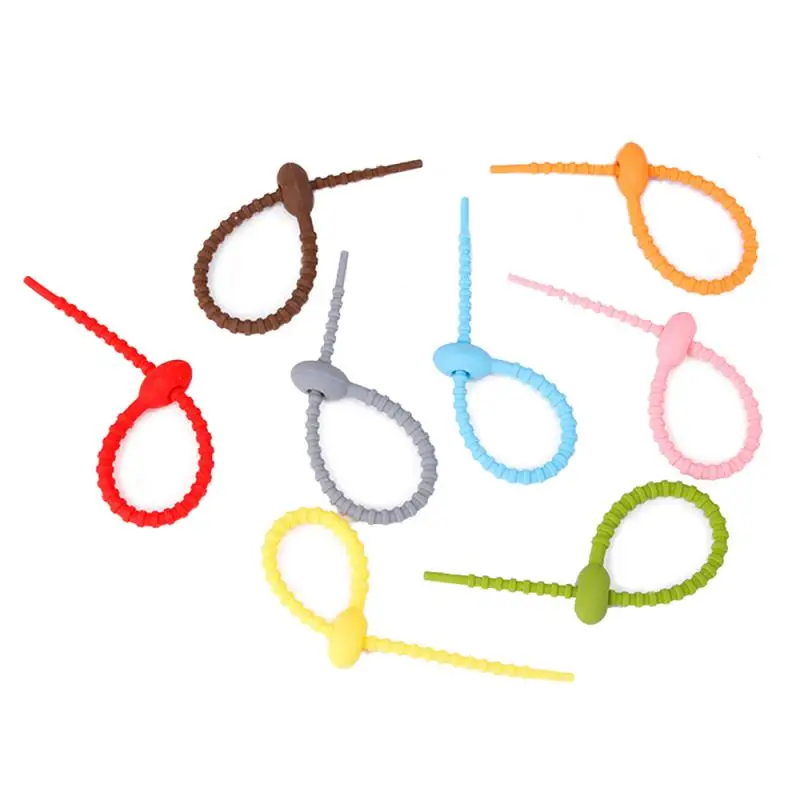 

Silicone Strap Storage Soft Tape Data Cable Sleepy Cable Organizer Winder Silicone Cable Random Color