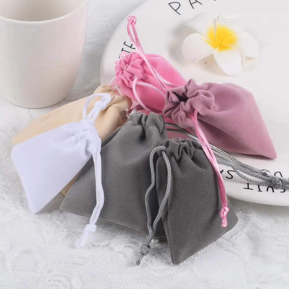 

5Pcs/Lot 5x7mm Jewelry Packaging Velvet Bag Drawstring Pouches Small Size Jewelry Gift Display Packing Bags