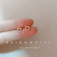 2022 new trend exquisite hollow tiger crystal zircon stud earrings for women fashion charm wedding gift jewelry