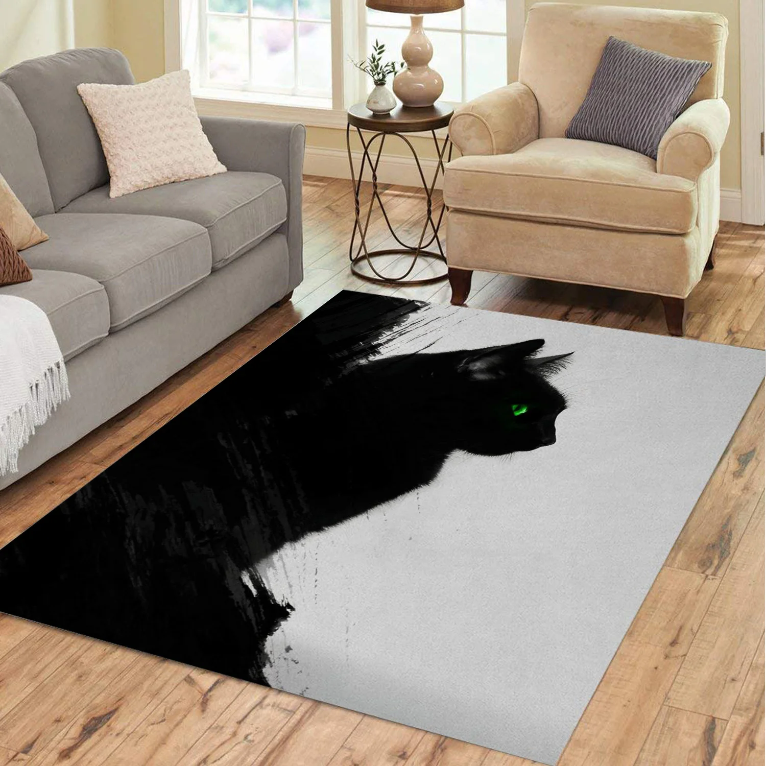 

black cat Area Rug for Living Room Floor Mat Carpet for Bedroom Bedside Entrance Doormat Anti-slip Home Decor