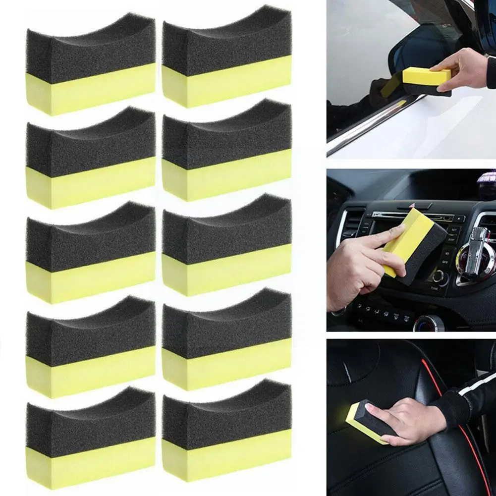 

10 Pcs Car Professional Tyre Tire Dressing Applicator Foam Designed Cur Applicators U8N8 Specially Pad Dressing Sponge Whole