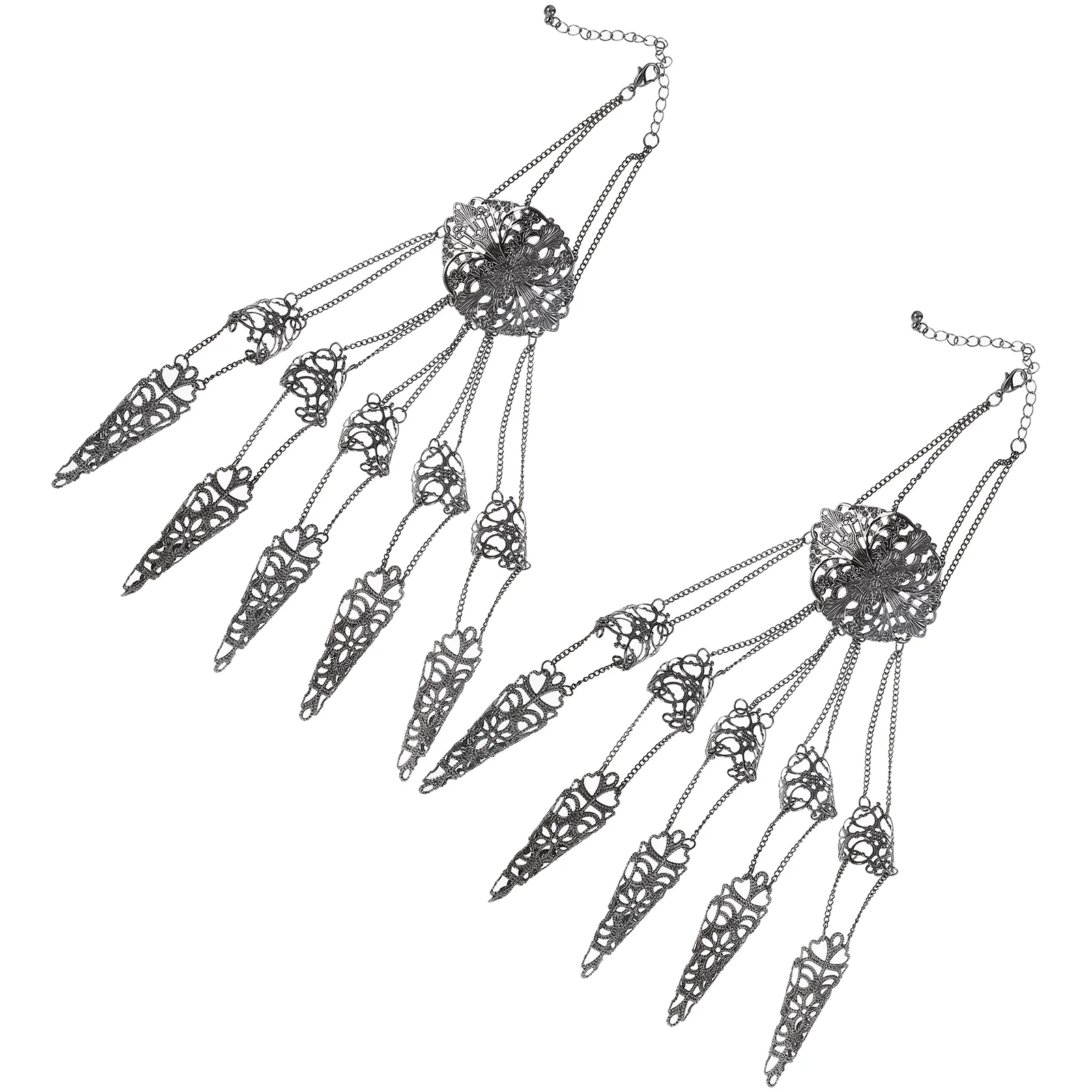 Панк-готические варежки-браслеты для женщин с ногтями на пальцах цыганские