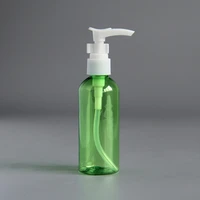 5pcs 100ml green color refillable squeeze plastic lotion bottle with white pump sprayer pet plastic portable lotion bottle