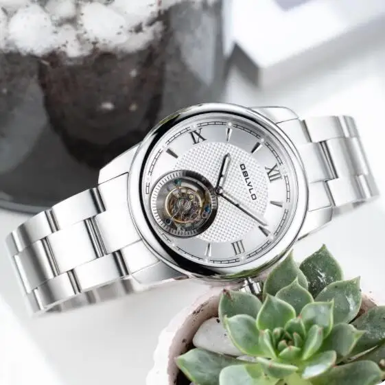 Автоматические Мужские часы OBLVLO с турбийоном 42 мм механические наручные