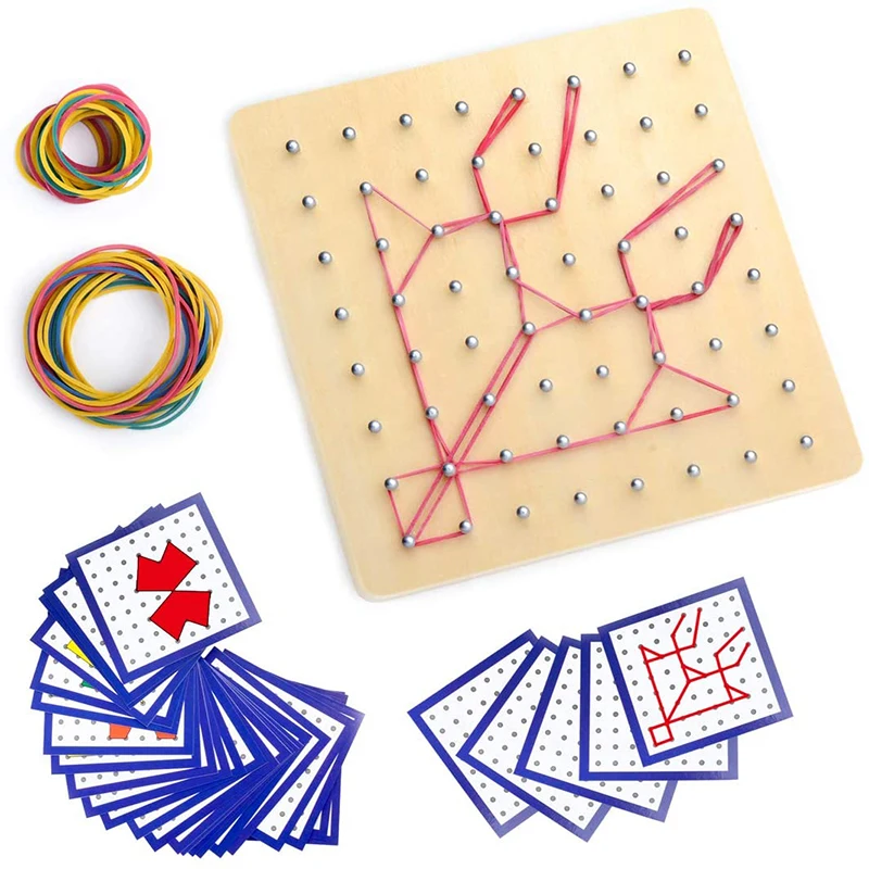 

Montessori Toys Kids Wooden Geoboard Mathematical Manipulative Material Array Block Geo Board Graphical Educational Toys