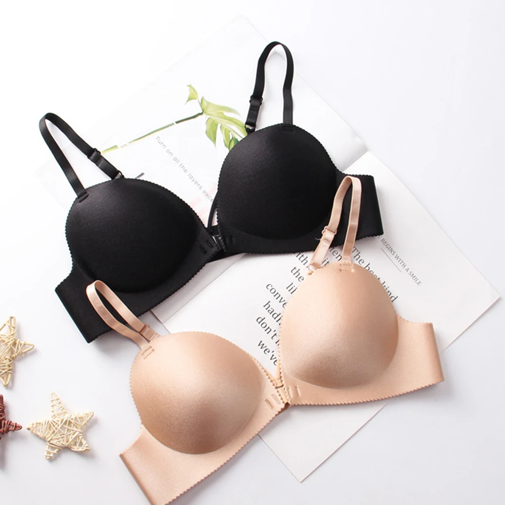 

Women's UnderwearPitted Comfortable Bra Sexy Push Up Front Closure Underwear For Female Seamless Bralette Thin Gathered Lingerie