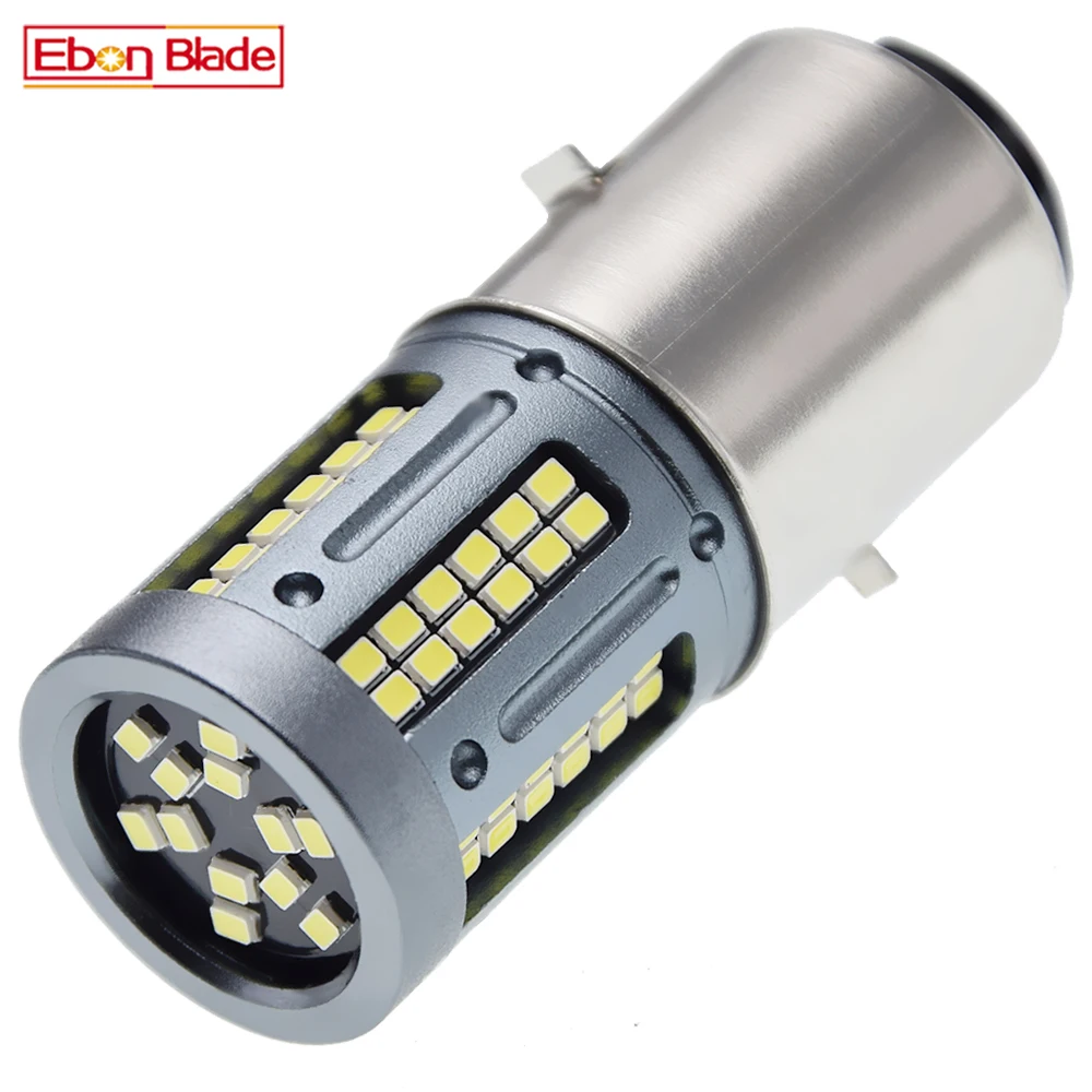 Светодиодная лампа BA20D H6 для мотоциклов, 2016-50 В, 1 шт.