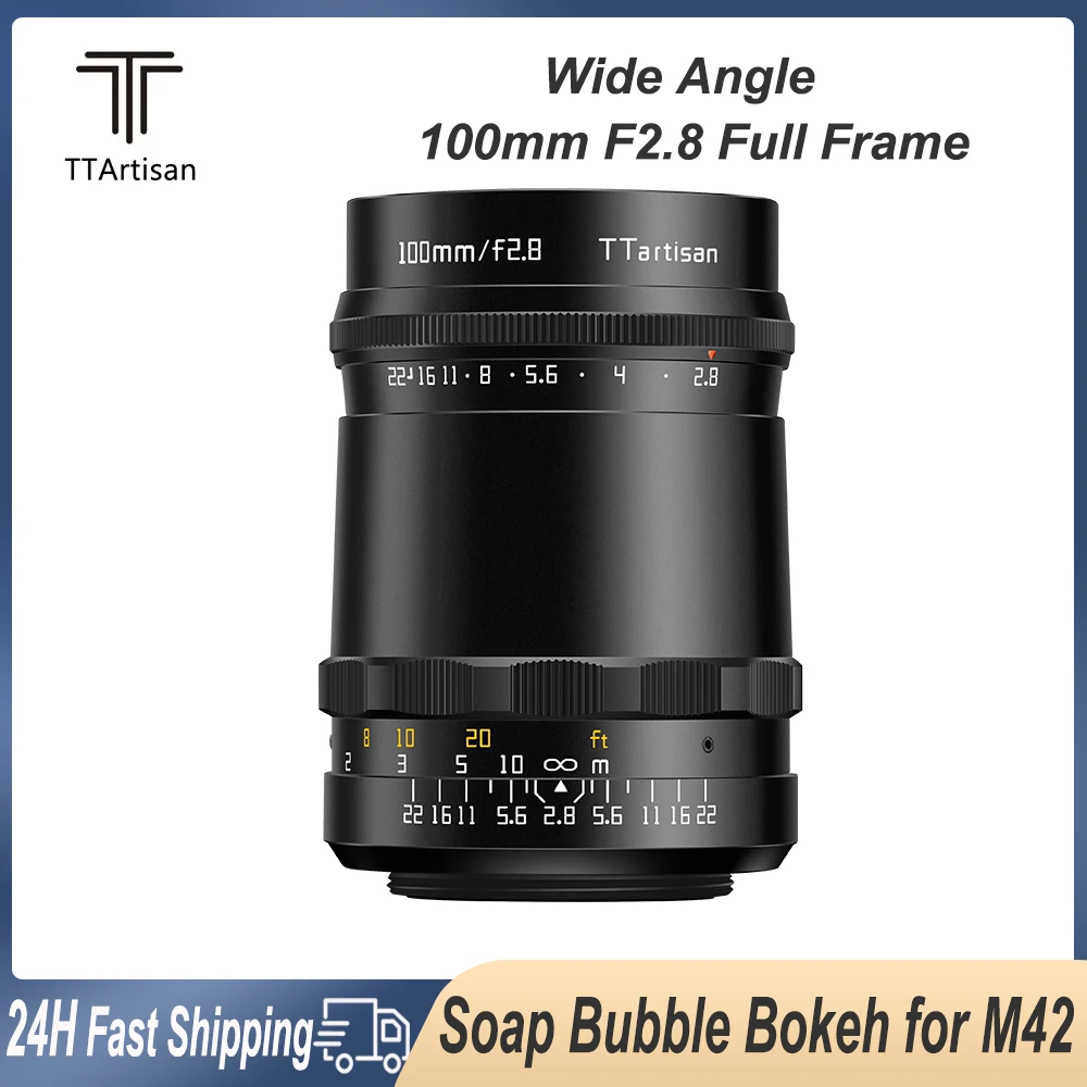 

TTArtisan 100 мм F2.8 мыльный пузырь фотообъектив с большой диафрагмой и полной рамкой широкоугольный объектив APS-C для крепления M42