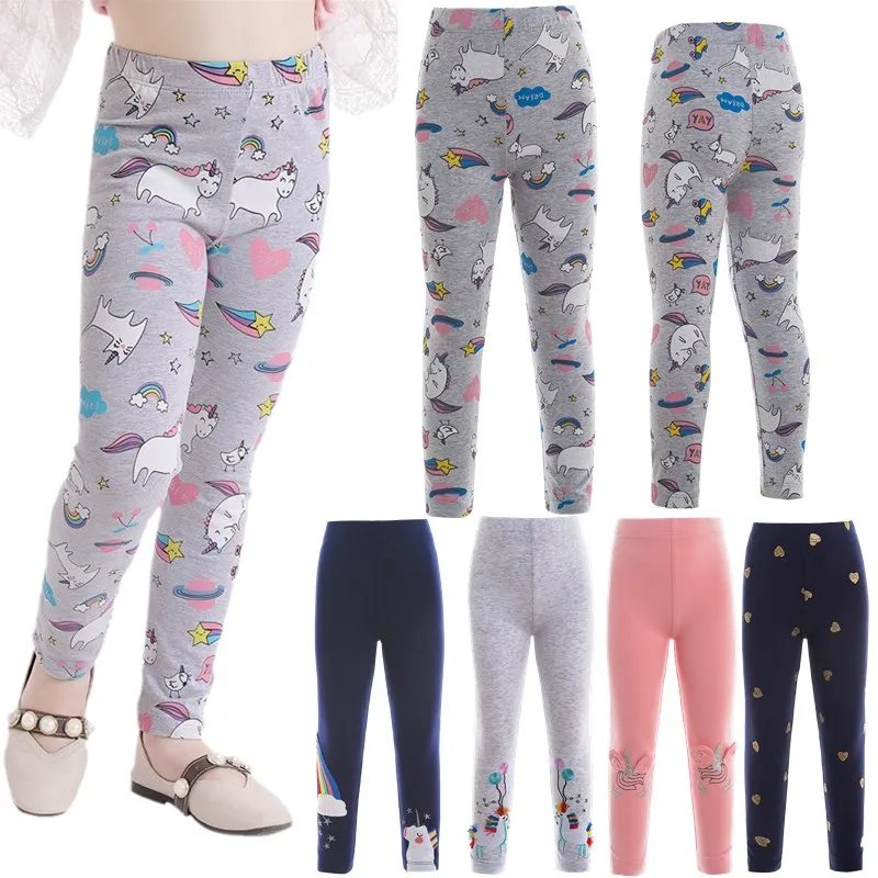 

Unicorn Printed Leggings for Baby Girls Fashion Tights 2 6 8 Year Children Summer Bottoms Girls Cotton Slim Pants Kids Trousers