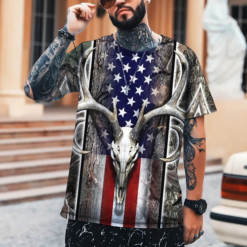 

2022 Men's Shirt, National Flag Retro Art, 3D Printing Men's T-shirt Round Neck Top, Loose Casual Oversized Brand Clothing 5XL