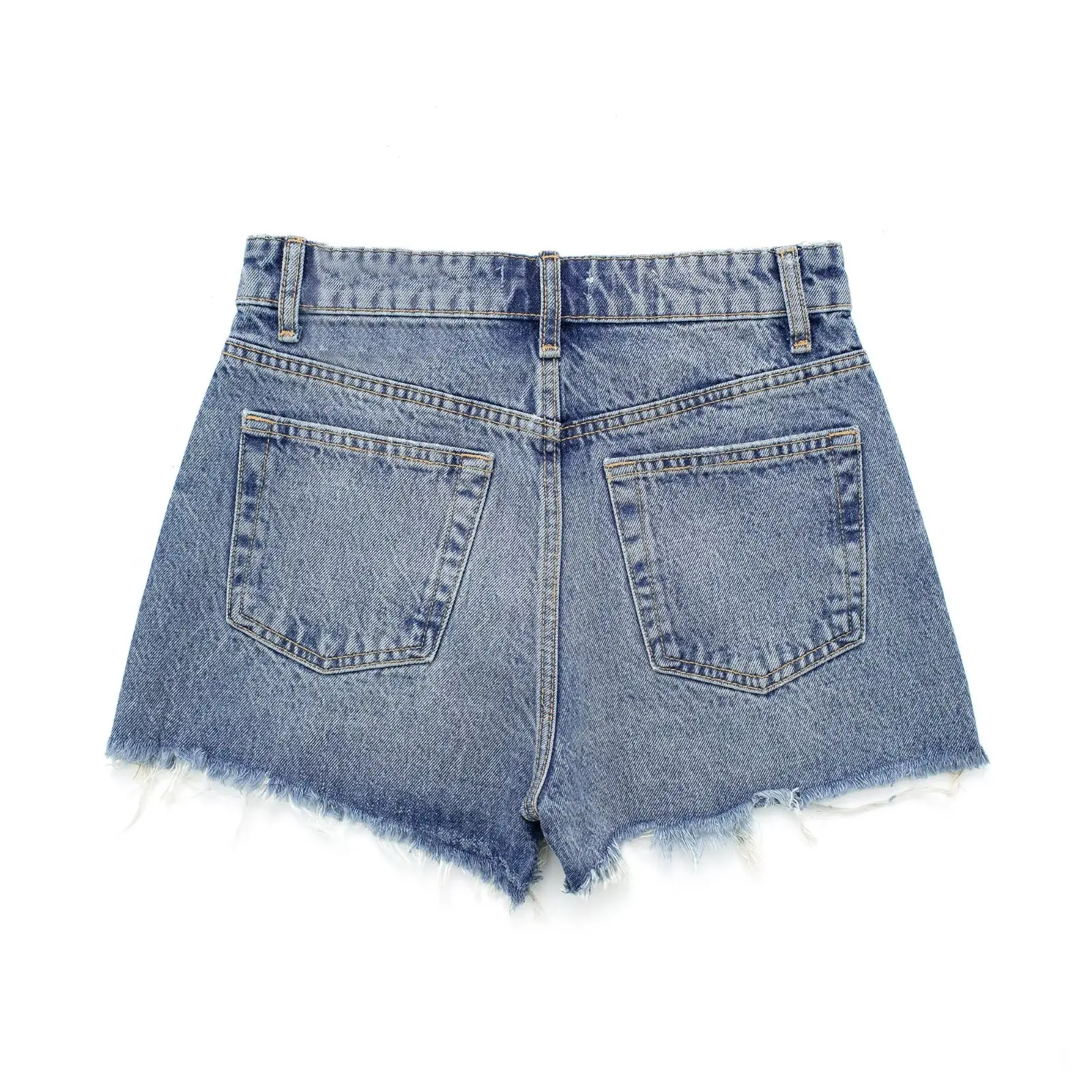 TRAF 2023 Denim Shorts Women High Waist Bermuda Shorts Woman Blue Ripped Jean Shorts for Women Streetwear Patchwork Short Pants