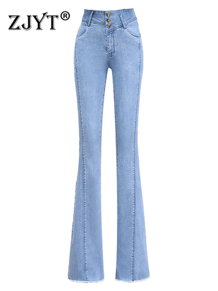 

Женские плиссированные брюки ZJYT, Элегантные дизайнерские прямые брюки с широкими штанинами и высокой эластичной талией, весна-лето 2022