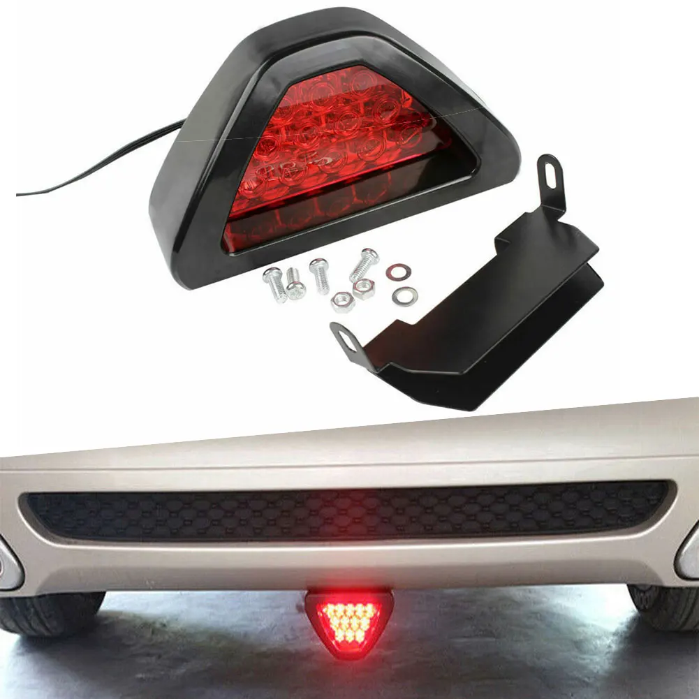 

F1 Style DRL Red 12 LED Rear Tail Stop Fog Triangular Brake Light Stop Safety Lamp Car Motor Free Ship LED Rear Tail Light