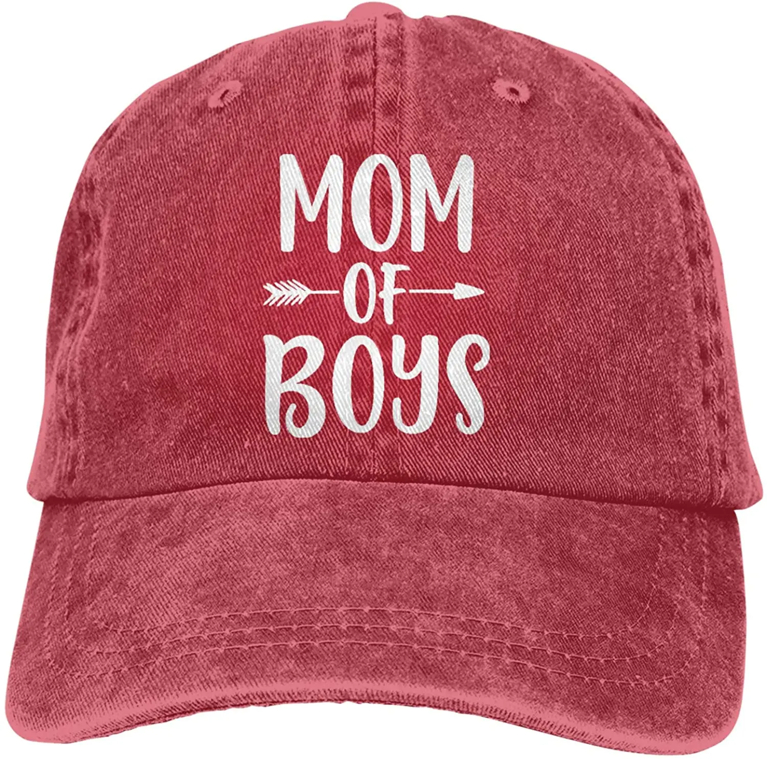 

Mom of Boys Baseball Cap, Adjustable Vintage Cotton Denim Dad Hat for Women