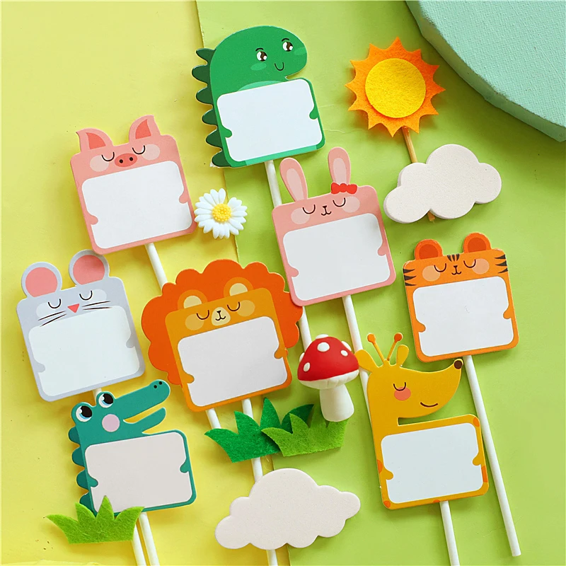 

Baking Cake Decoration Small Animals Blank Handwriting Blessings Insert Card Private Custom Party Birthday Dress Up