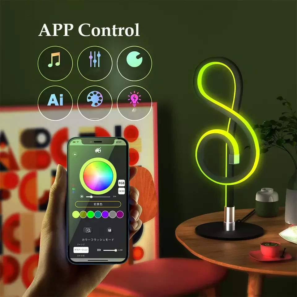 

LED Desktop Pickup Lights RGB Control Lights Interior Ambient Lamp APP Control Music Rhythm Lights Party Decor Night Ligh