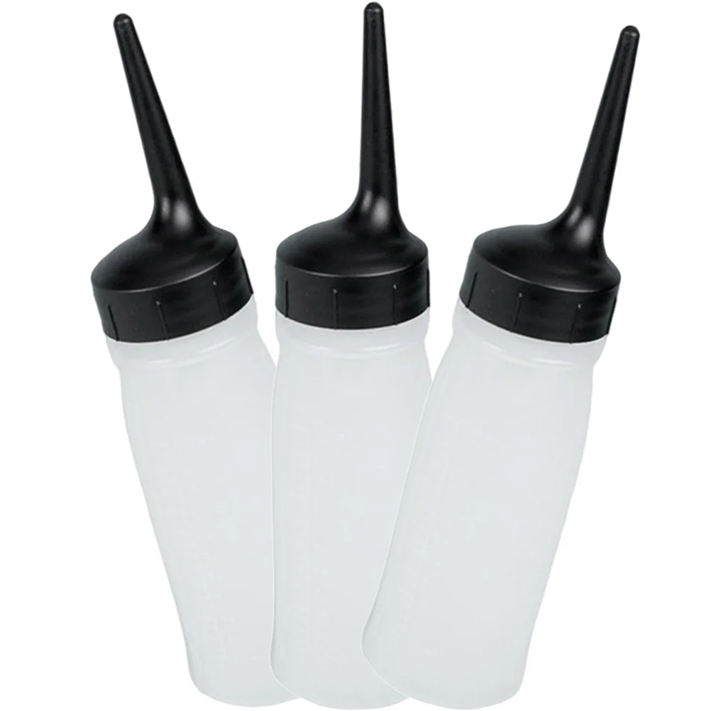 

3 Pcs Squeeze Bottles Hair Color Applicator Angled Tip Empty Salon Lotion Dye Dropper Containers Oil