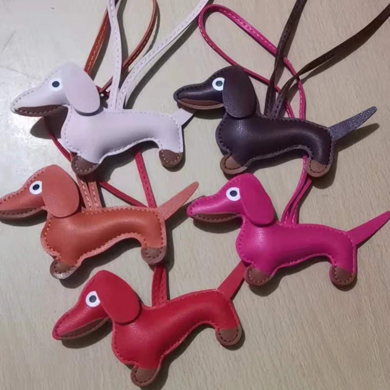 Женская сумка-брелок из искусственной кожи с подвеской такса |