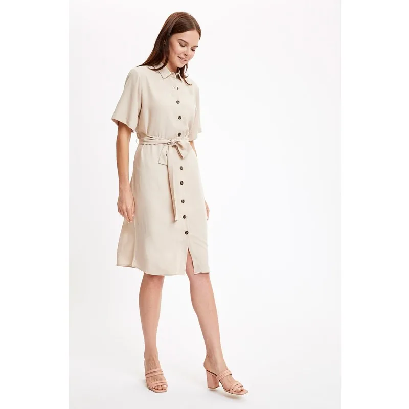 

Waist Belted Long Sleeve Liyosel Dress Women Summer Dress Casual Long Prom Midi Maxi