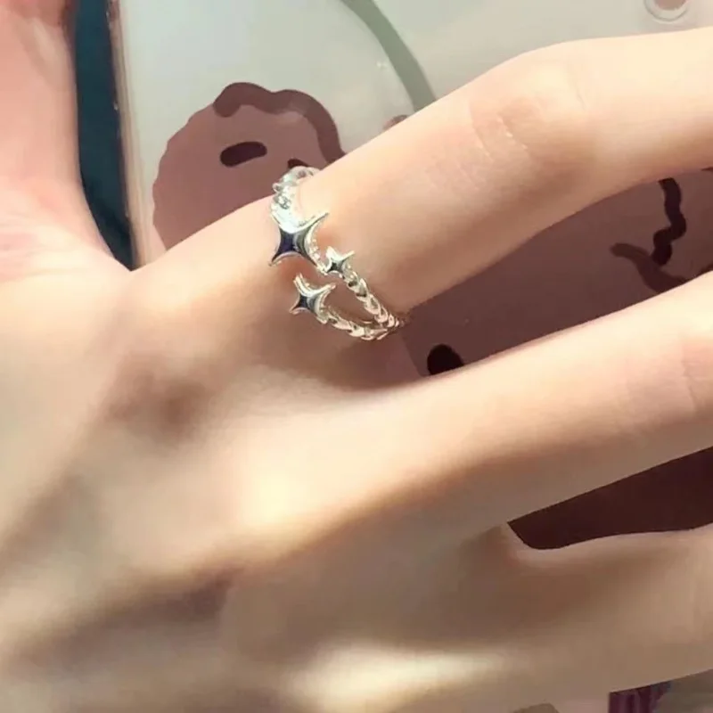 

2023 Europe, America, Japan, and South Korea New Open Star Rings for Women and Jewelry Couples Gift Party, Banquet, Wedding