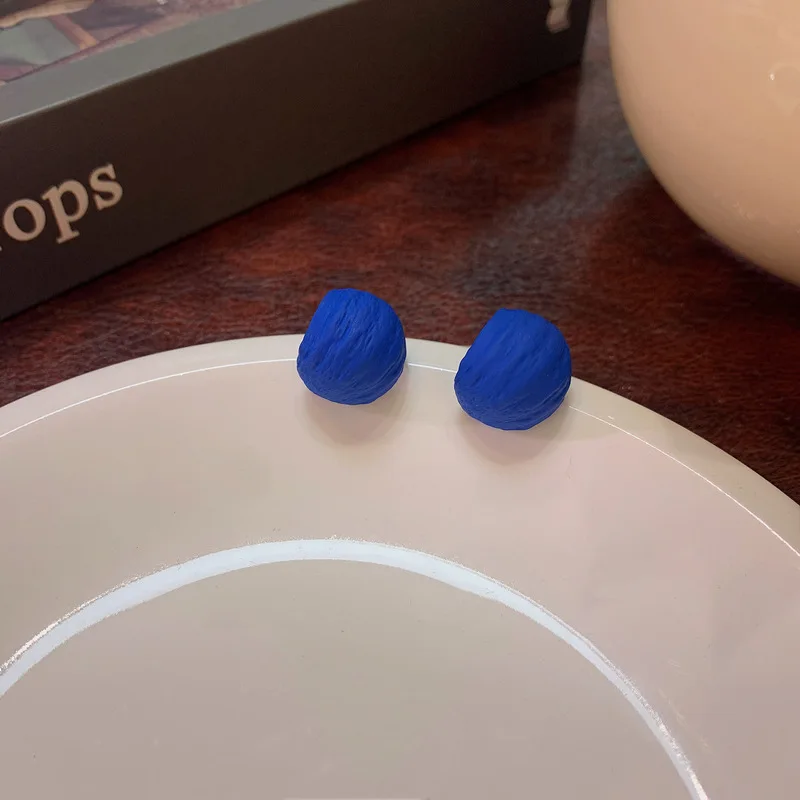 

Simple Solid Color Blue Korean Fashion Earrings Girls Daily Wear Earrings Jewelry 2023 Fashion Trends