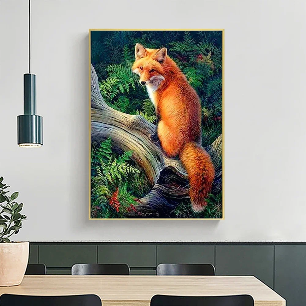 Картина на холсте милая панда попугай лось снеговик волк и кот настенное