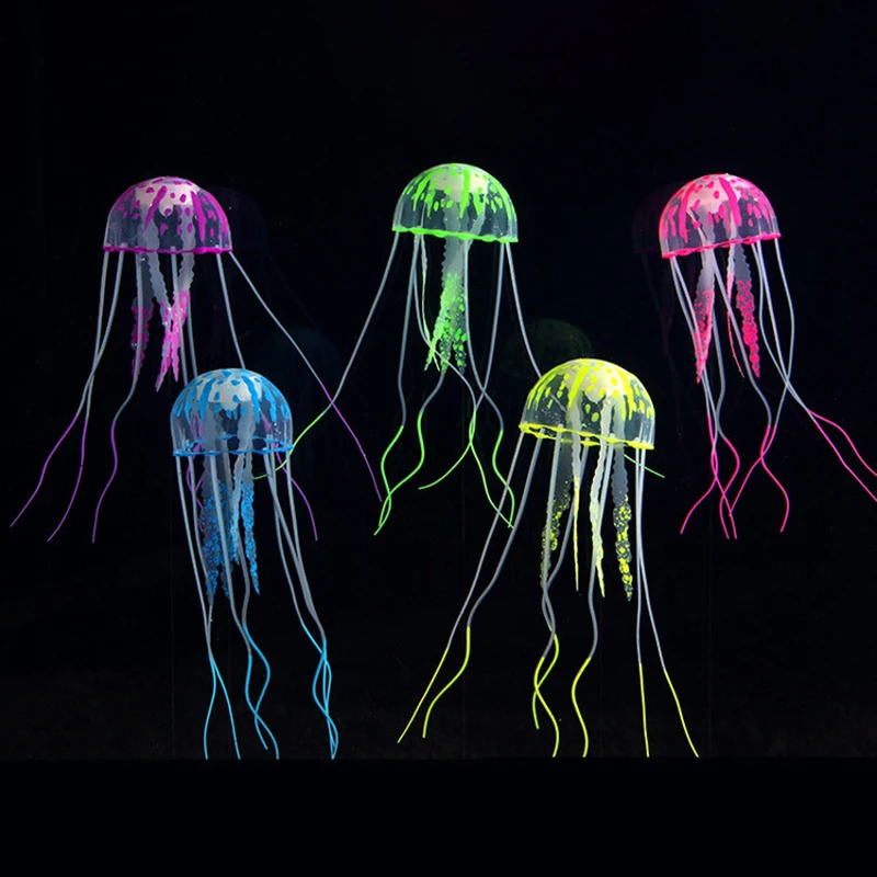 

3pcs Artificial Swim Effect Jellyfish Aquarium Decoration Fish Tank Underwater Live Plant Luminous Ornament Aquatic Landscape