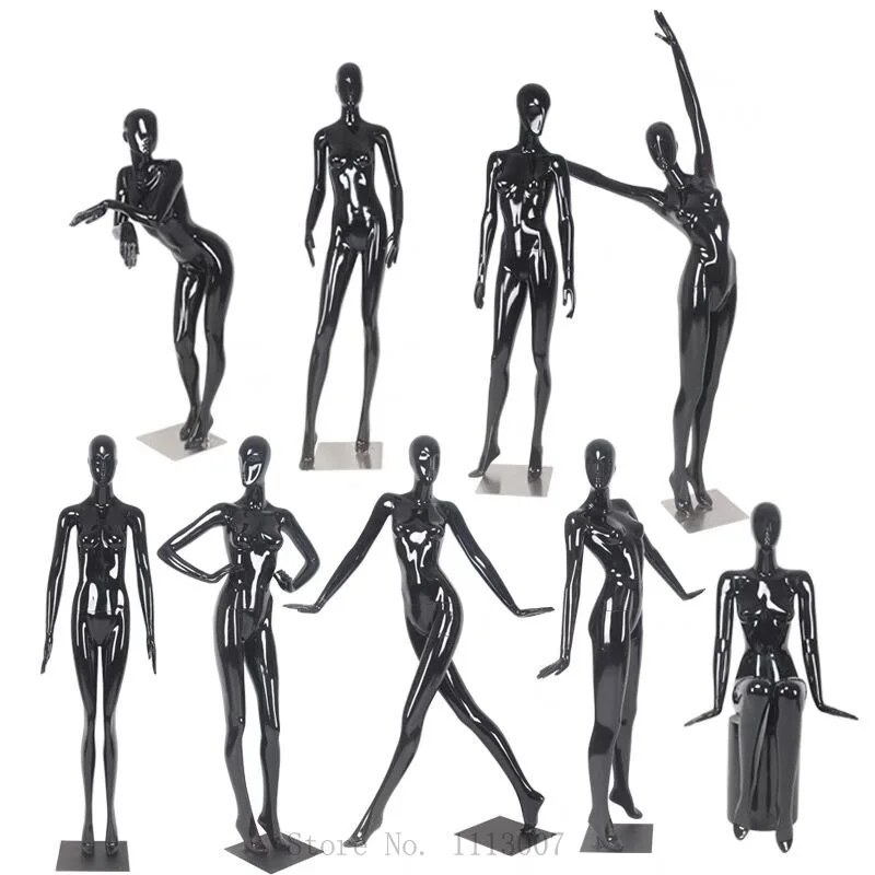 

Cool Slim Mannequin Fiberglass Black Color Female Model Customized Nice Style For You Hot Sale