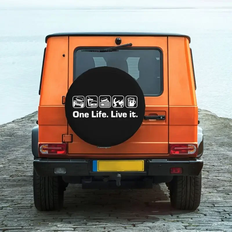 Чехол для запасных шин One Life Live It Mitsubishi Pajero 4WD 4x4 RV искусственная кожа 14 дюймов 15 16 17