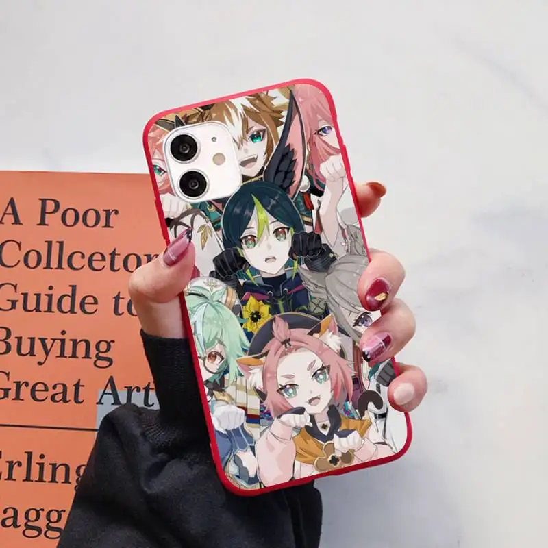 

genshin impact tighnari Phone Case for iPhone 11 12 13 Mini Pro Xs Max 8 7 6 6S Plus X XR Solid Candy Color Case