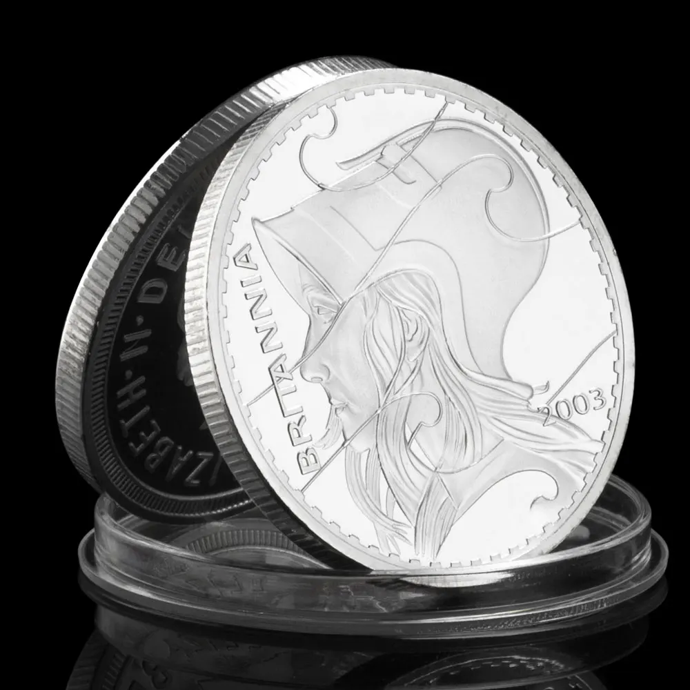 

Коллекционная серебряная монета богини Бриттани 2003