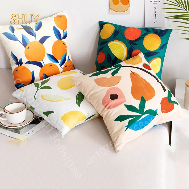 

INS Fruit Printed Pillow Case Decorations for Home Sofa Bed Chair Decor Cushion Cover Car Office Hotel Waist Throw Pillowslip