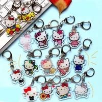kawaii sanrios anime keychain hellokt pendant cute cartoon acrylic car keyring decoration bag accessories mobile hanging jewelry
