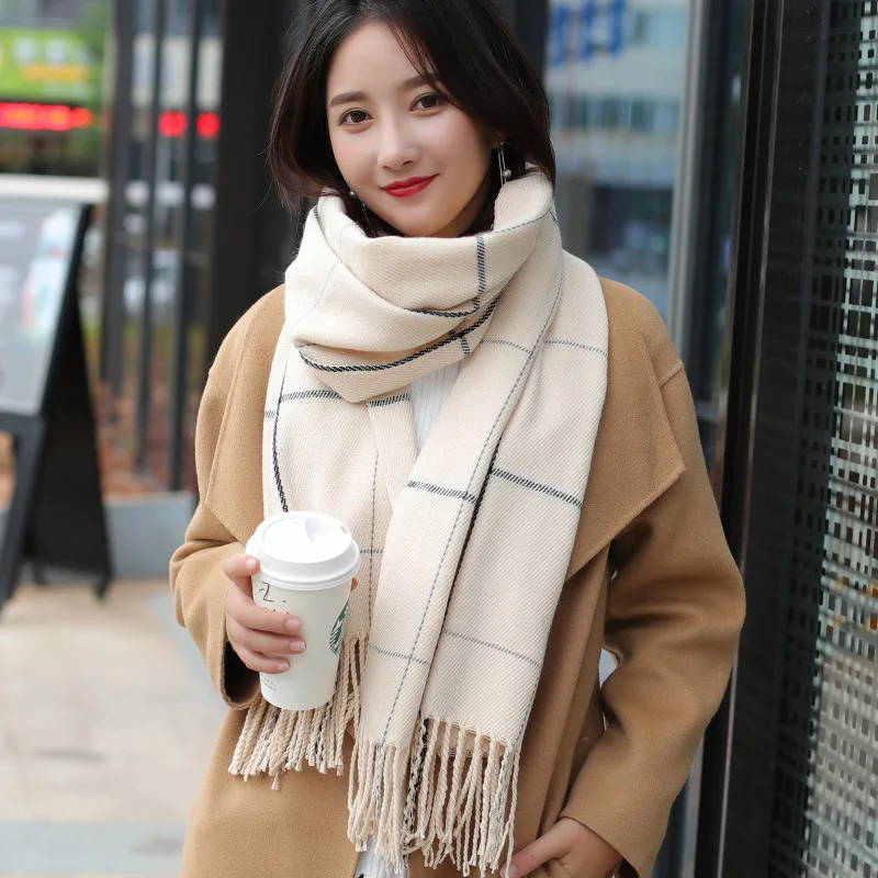 

Wool Winter Scarf Women Scarves Adult Solid Luxury Autumn Fashion Designer Poncho Scarfs for Ladies Wrap Tassel Shawl And Wraps