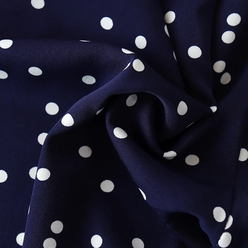 Женский шифоновый топ в горошек и брюки с завышенной талией размеры до 4XL |