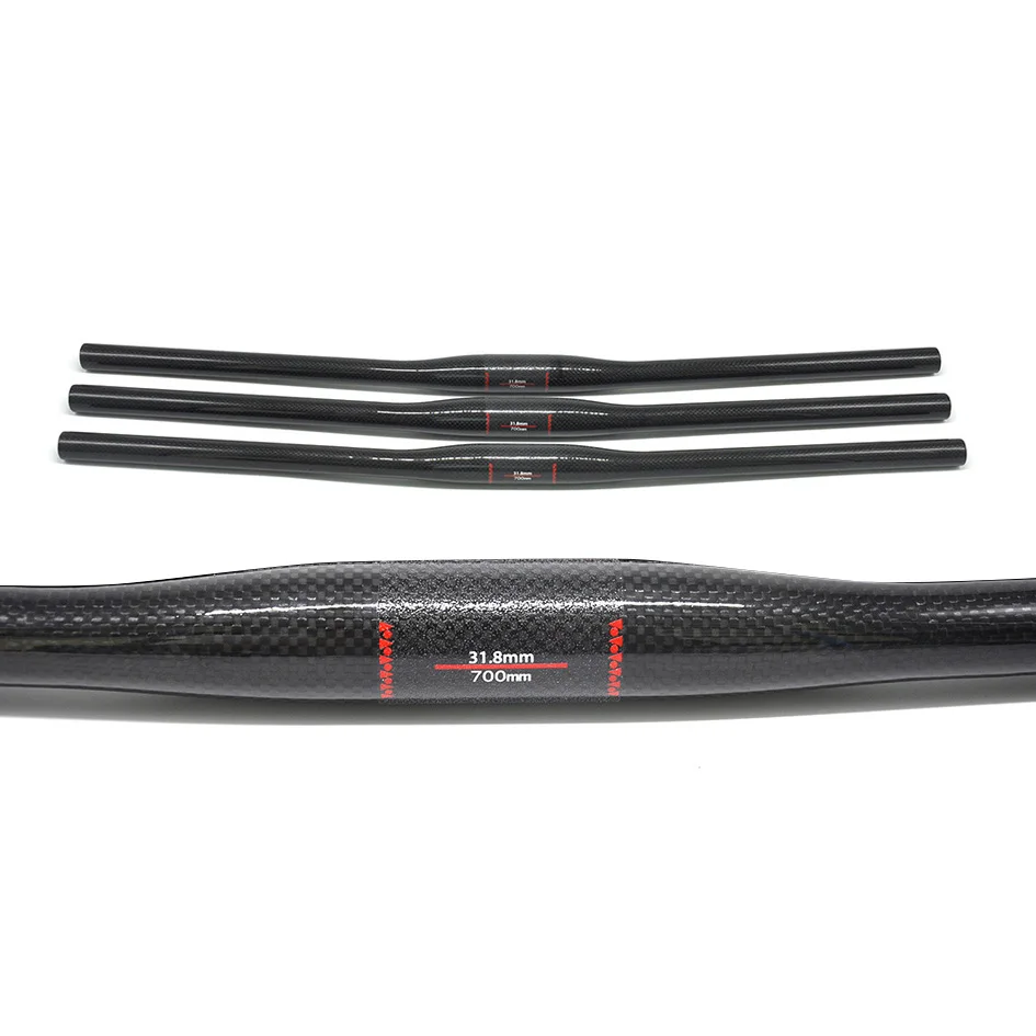 

NO TRADEMARK Mountain Bike Flat Bicycle Handlebar MTB Parts 3K Full Carbon Handlebar 31.8*600/620/640/660/680/700/720/740/760mm