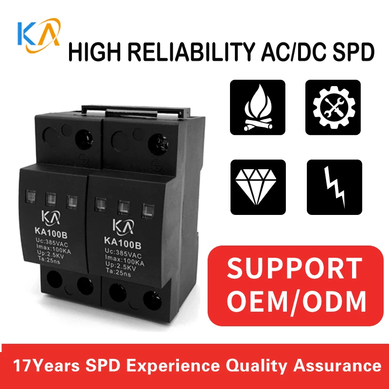 

Ka100b2 вторичный блок питания переменного тока B 2p однофазный модуль защиты от вспышки 100 кА стабилизатор напряжения