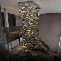 Luxury Hotel Lobby Sales Department Chandelier Villa Creative Banquet Hall Smoke Gray Glass Ball Shaped Engineering Lamps