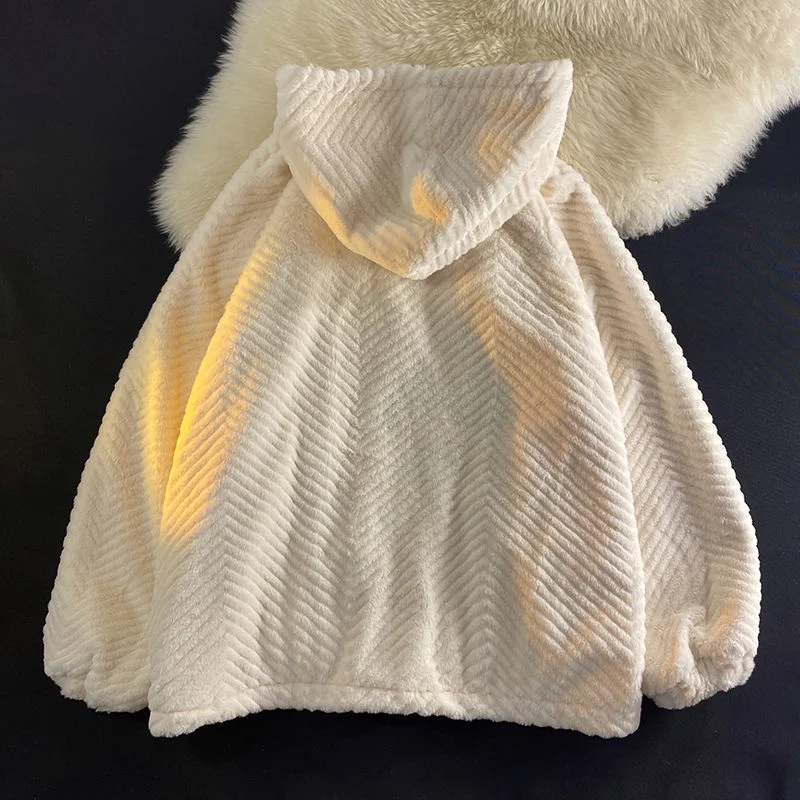 Winter Thick Jacket Men Warm Fashion Casual Hooded Jacket Men Streetwear Loose Short Coat Mens Lamb Wool Jackets Coat S-2XL