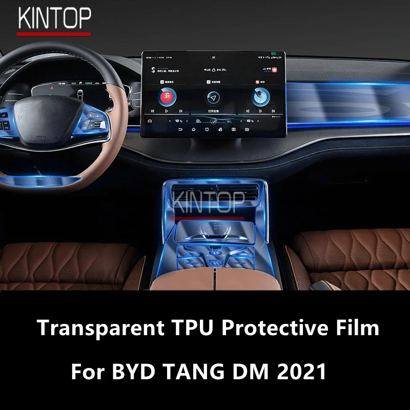 

For BYD TANG DM/TANG EV 2021 Car Interior Center Console Transparent TPU Protective Film Anti-scratch Repair Film Accessories