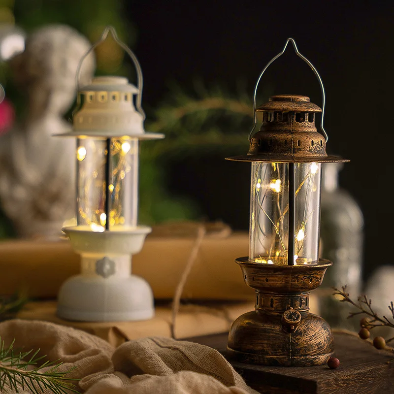 Рождественская светящаяся Электронная свеча в стиле ретро ветряная лампа